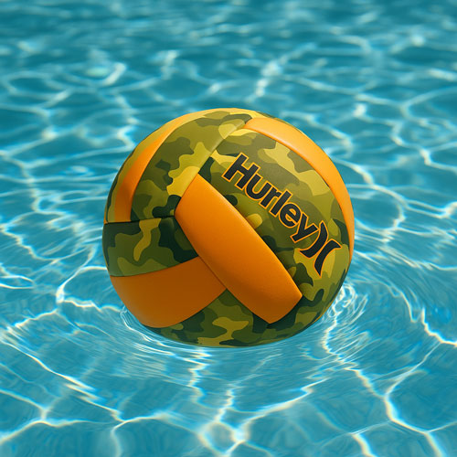 Ballon de volleyball en néoprène de Hurley - Taille 5 - Camouflage orange