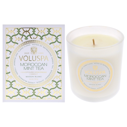 VOLUSPA  Maison Blanc Collection - Moroccan Tea By for Unisex - 9.5 OZ Candle In Mint
