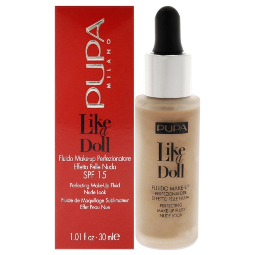 PUPA MILANO  Like A Doll Perfecting Make-Up Fluid Nude Look Foundation Spf 15 - 050 By for Women - 1.01 OZ Foundation In Sand