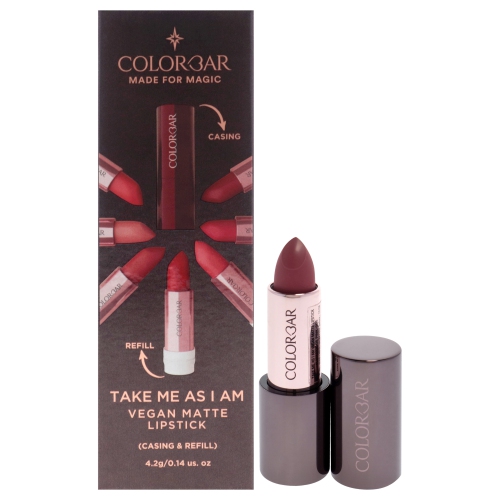 COLORBAR  Take Me As I Am Vegan Matte Lipstick - 005 Flirtatious By for Women - 0.14 OZ Lipstick In Pink