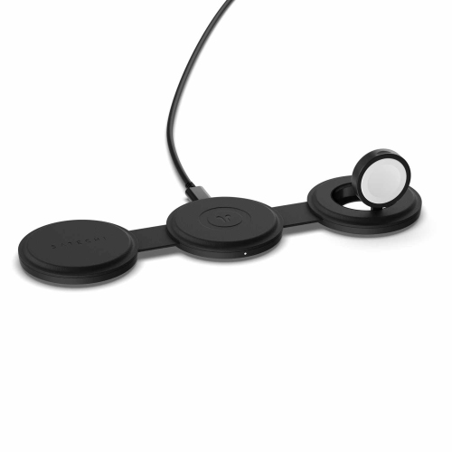 Chargeur sans fil 3-en-1 OntheGo de Satechi | Noir