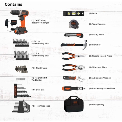 Beyond by BLACK+DECKER Home Tool Kit with 20V MAX Drill/Driver, 83-Piece