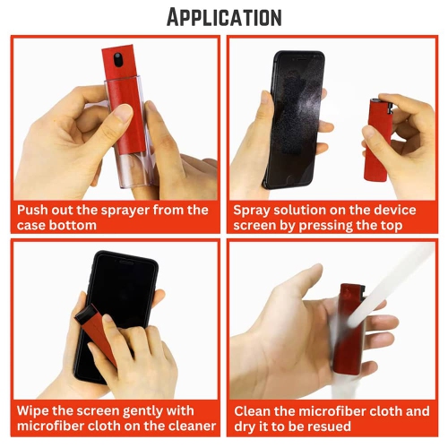 Screen Cleaner Kit with Touchscreen Mist Spray – for Phones, Tablets, Laptops, TVs, Monitors, Eyeglasses – Compatible with iPhone, iPad, MacBook Pro