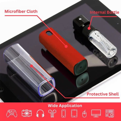 Trousse de nettoyage d'écran avec vaporisateur pour écran tactile – Pour téléphones, tablettes, portables, téléviseurs, moniteurs, Lunettes –