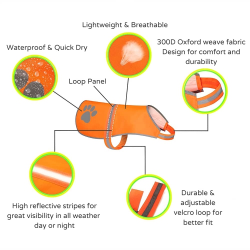 Reflective Dog Safety Vest – High Visibility Adjustable Jacket with Strips for Large Dogs – Ideal for Hunting, Night Walks & Outdoor Use