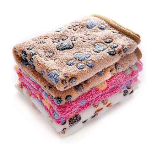 Pet Blanket 3-Pack – Soft Fluffy Fleece Throws with Paw & Heart Prints for Dogs and Cats – Ideal for Small, Medium & Large Pets