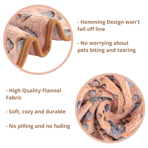 Pet Blanket 3-Pack – Soft Fluffy Fleece Throws with Paw & Heart Prints for Dogs and Cats – Ideal for Small, Medium & Large Pets