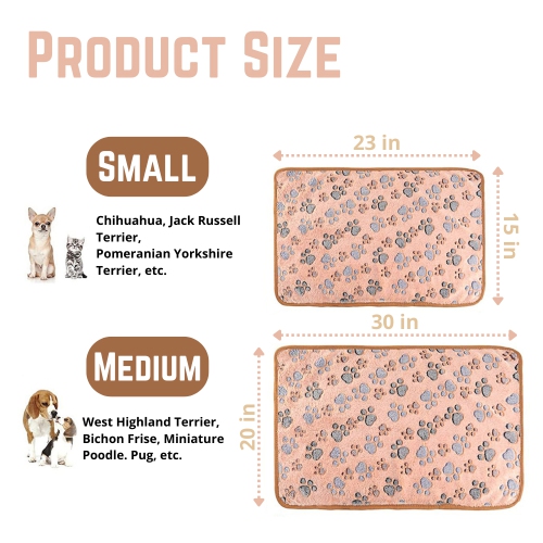 Pet Blanket 3-Pack – Soft Fluffy Fleece Throws with Paw & Heart Prints for Dogs and Cats – Ideal for Small, Medium & Large Pets