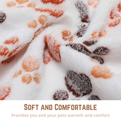 Pet Blanket 3-Pack – Soft Fluffy Fleece Throws with Paw & Heart Prints for Dogs and Cats – Ideal for Small, Medium & Large Pets