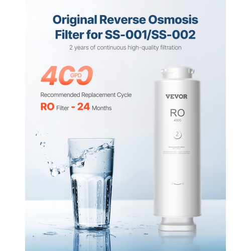 VEVOR 400 GPD Reverse Osmosis System, 9-stage Reverse Osmosis Water Filter Replacement,RO Filter Cartridge for 24 Months,Reduces Lead,Compatible with
