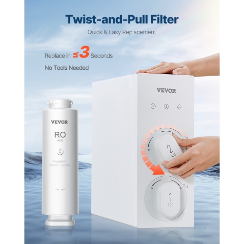VEVOR 400 GPD Reverse Osmosis System, 9-stage Reverse Osmosis Water Filter Replacement,RO Filter Cartridge for 24 Months,Reduces Lead,Compatible with