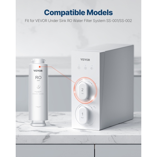VEVOR 400 GPD Reverse Osmosis System, 9-stage Reverse Osmosis Water Filter Replacement,RO Filter Cartridge for 24 Months,Reduces Lead,Compatible with