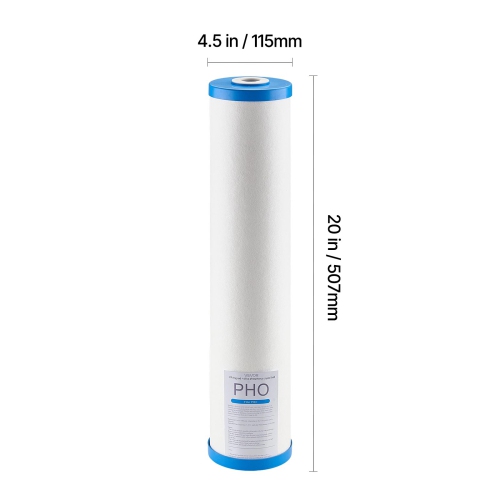 VEVOR 4.5" x 20" Whole House Water Filter Replacement Cartridge, Polyphosphate Scale Inhibitor Filter for Whole Home Water Filtration System, Reduce