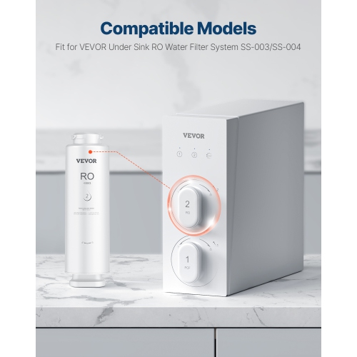 Système d'osmose inverse VEVOR 600 GPD, filtre à eau à osmose inverse à 10 étapes, cartouche de filtre par osmose inverse pendant 24 mois, compatible