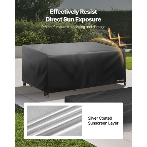 Housse pour meubles de jardin VEVOR 4 pièces, ensemble de housse robuste étanche pour table à manger et chaises 420D, housses pour meubles de jardin