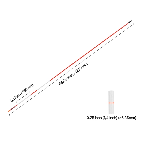 VEVOR 200Pcs Driveway Markers, 48 in Long 1/4 in Dia,Hi-Visibility Driveway Reflectors with 12 in Steel Drill Bits,Reflective Snow Sticks Fiberglass