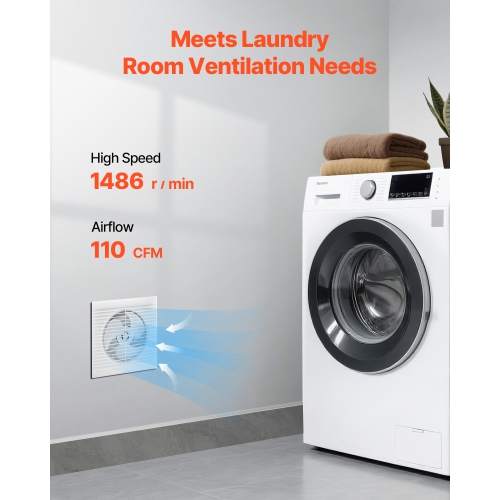 VEVOR 6 inch Through-The-Wall Ventilation Fan, 110 CFM Through Wall Exhaust Fan with AC Motor, Quiet Vent Easy Installation for Bathroom, Laundry