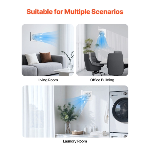 VEVOR 6 inch Through-The-Wall Ventilation Fan, 110 CFM Through Wall Exhaust Fan with AC Motor, Quiet Vent Easy Installation for Bathroom, Laundry