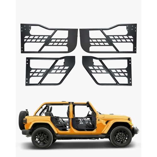 VEVOR 4-Door Jeep Tube Doors, Hunting Style Jeep Tubular Door with Heavy-Duty Hinges & OE Latch, with Rubber Pads & Toughened Steel Tube, Fit for