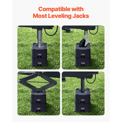 VEVOR 6" High Trailer Jack Blocks, Heavy Duty RV Leveling Blocks, Each with 6000lbs Capacity, as RV Jack Stand, Stool, for Travel Trailers, 5th