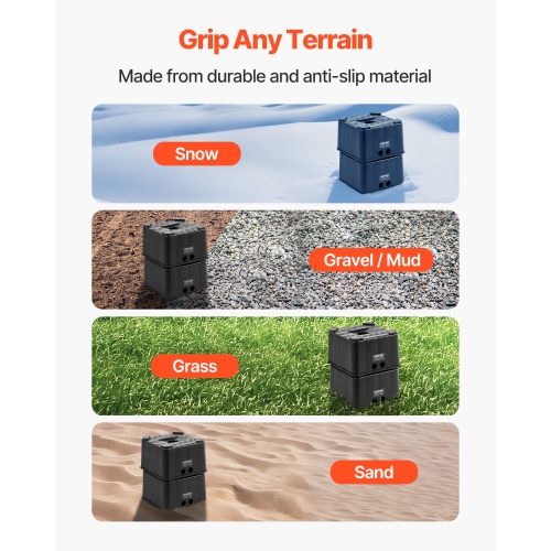 VEVOR 6" High Trailer Jack Blocks, Heavy Duty RV Leveling Blocks, Each with 6000lbs Capacity, as RV Jack Stand, Stool, for Travel Trailers, 5th