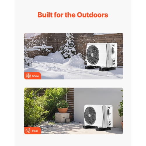 VEVOR Floor Mounting Base Kit for Mini Split Air Conditioning Systems, Ground Base Pad for 9000-36000BTU AC Heat Pump, Heavy-Duty Rubber