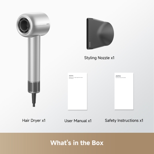 MOVA Shine 10 High-speed Hair Dryer, 110,000RPM Brushless Motor Blow Dryer Plasma Hair Care for Gentle Drying, 4 Modes 2 Speed for Your Perfect Style