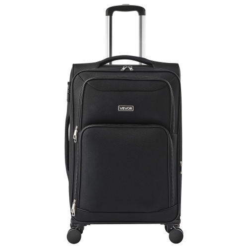 VEVOR 24-Inch Softside Expandable Luggage with Spinner Wheels, Softside Checked Medium Luggage, Lightweight Checked Suitcase with Expandable Zippered