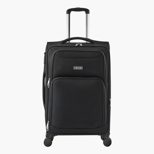 VEVOR 24-Inch Softside Expandable Luggage with Spinner Wheels, Softside Checked Medium Luggage, Lightweight Checked Suitcase with Expandable Zippered