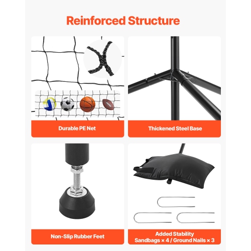 VEVOR Volleyball Setter Training Equipment, Angle and Height Adjustable Trainer, Portable Practice Net with Steel Base, Carrying Bag, Target Net for