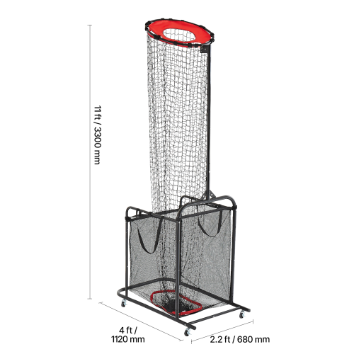 VEVOR Volleyball Setter Training Equipment, Angle and Height Adjustable, Portable Practice Net with Cart, Wheels, Carrying Bag, Indoor/Outdoor Net
