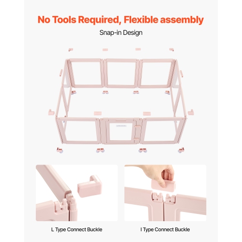 VEVOR 60x39x23in Dog Whelping Box, Plastic for Medium Sized Dogs, Waterproof Transparent Puppy Playpen with Windows & Door Lock, Easy to Clean,