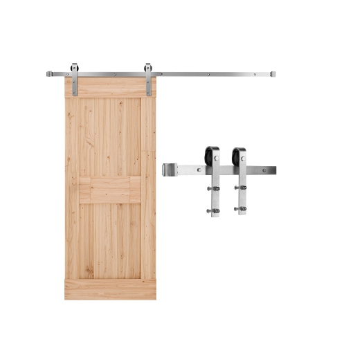 VEVOR  6Ft Sliding Barn Door Hardware Kit, 330 Lbs Weight Capacity, Compatible w 36 Inches Max Width & 1-3/8 to 1-3/4 Inches Thickness Single Sliding