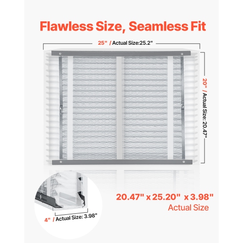 VEVOR 20 x 25 x 4 Furnace Filter, MERV 13 HVAC Ac Filters,12-Month Electrostatic Pleated Air Conditioner Filters, 4-Pack for Capturing Dust