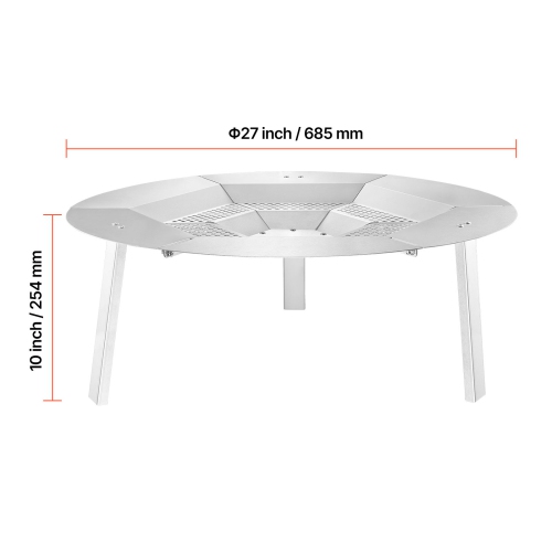 VEVOR 27 inch Fire Pit Heat Deflector for Solo Stove Yukon, Bonfire Round for Wood Burning Fire Pit, 304 Stainless Steel Heat Diffuser, Detachable