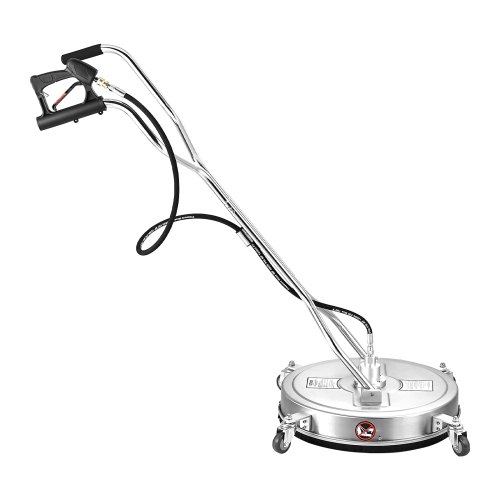 VEVOR 22" Pressure Washer Surface Cleaner, Stainless Steel Attachments with 4-Wheel, 4500 Max PSI, 3/8 Quick Connector, 2 Spray Nozzles, Dual Handle,