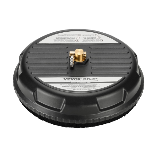 VEVOR 15" Pressure Washer Surface Cleaner, Plastic Attachments with 4-Wheel, 4000 Max PSI, 1/4 Quick Connector, 2 Spray Nozzles, for Driveways,