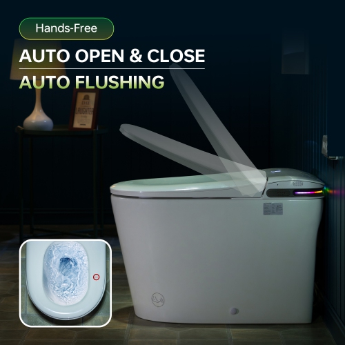 WOODBRIDGE Elongated Smart Bidet Toilet 1.28 GPF in White with Auto Open/Close,Fragrance System,UV-Sterilized Nozzle,Multi-Function Wash&Warm Air Dry