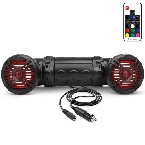 Pyle Waterproof Marine Bluetooth Speakers, 800W Amplified Sound System, 6.5", Built-in Programmable Multi-Color LEDs for ATV, UTV, Golf Cart & Marine