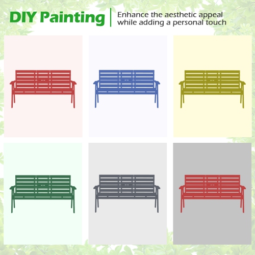 Gymax Outdoor Fir Wood Bench w/ Foldable Middle Table w/ Backrest & Armrests