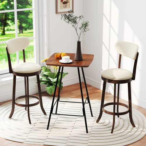 Gymax 30.5'' Bar Height Chairs Set of 4 Swivel High Barstool w/ Padded Seat & Backrest