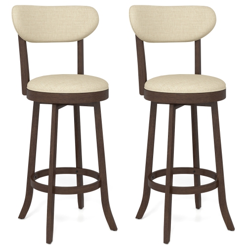 Gymax 30.5'' Bar Height Chairs Set of 4 Swivel High Barstool w/ Padded Seat & Backrest