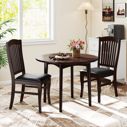 Gymax Modern Dining Chairs Set of 2 Armless Kitchen Chairs w/Upholstered Seat