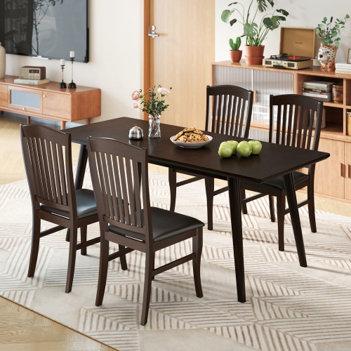 Gymax Modern Dining Chairs Set of 4 Armless Kitchen Chairs w/Upholstered Seat