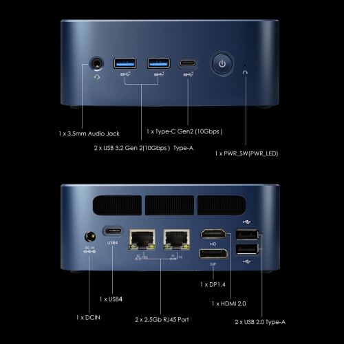BRE NUC N7P Mini PC Gaming, AMD Ryzen 7 8845HS(up to 5.1GHz) 8C/16T, Mini Computer 32GB DDR5 RAM 1TB NVMe PCIE 4.0 SSD, Mini Desktop Computer