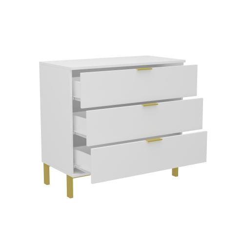 Famapy – Tables de chevet standard à 3 tiroirs, construction robuste, rangement profond et conception élégante pour espaces contemporains,, blanc