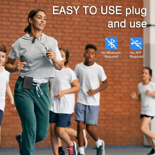 Portable Wireless Voice Amplifier with Wireless Lavalier Microphone, Mini Speaker for Teachers, Streaming, Lectures, Conferences