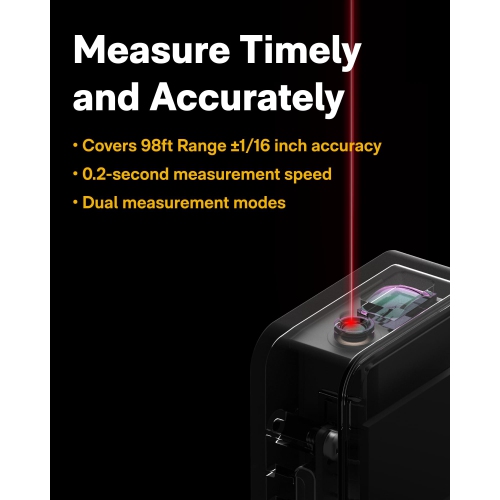 Portable Laser Measurement Tool, 98ft Laser Distance Measuring Tool ±2mm Accuracy with Digital Display