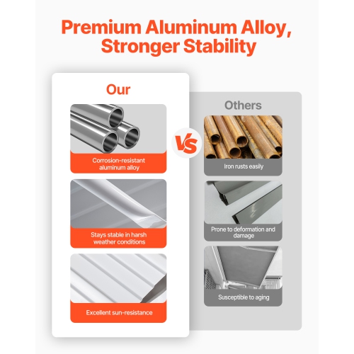 VEVOR 60 x 42 in Aluminum Awning , Durable Window Awning Door Canopy, Lightweight and Stable Aluminum Awnings for Doors Exterior Rain Snow Sunlight