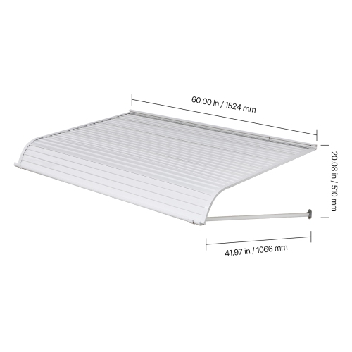 VEVOR 60 x 42 in Aluminum Awning , Durable Window Awning Door Canopy, Lightweight and Stable Aluminum Awnings for Doors Exterior Rain Snow Sunlight